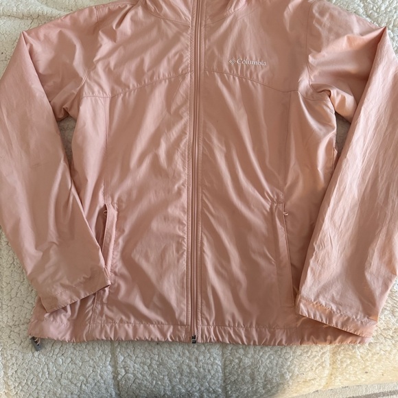Columbia Light Pink Hooded Windbreaker Jacket - Picture 3 of 5